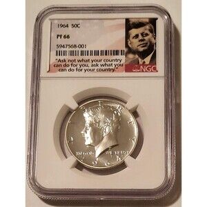 1964 Kennedy Silver Half Dollar Proof PF66 NGC Portait Label